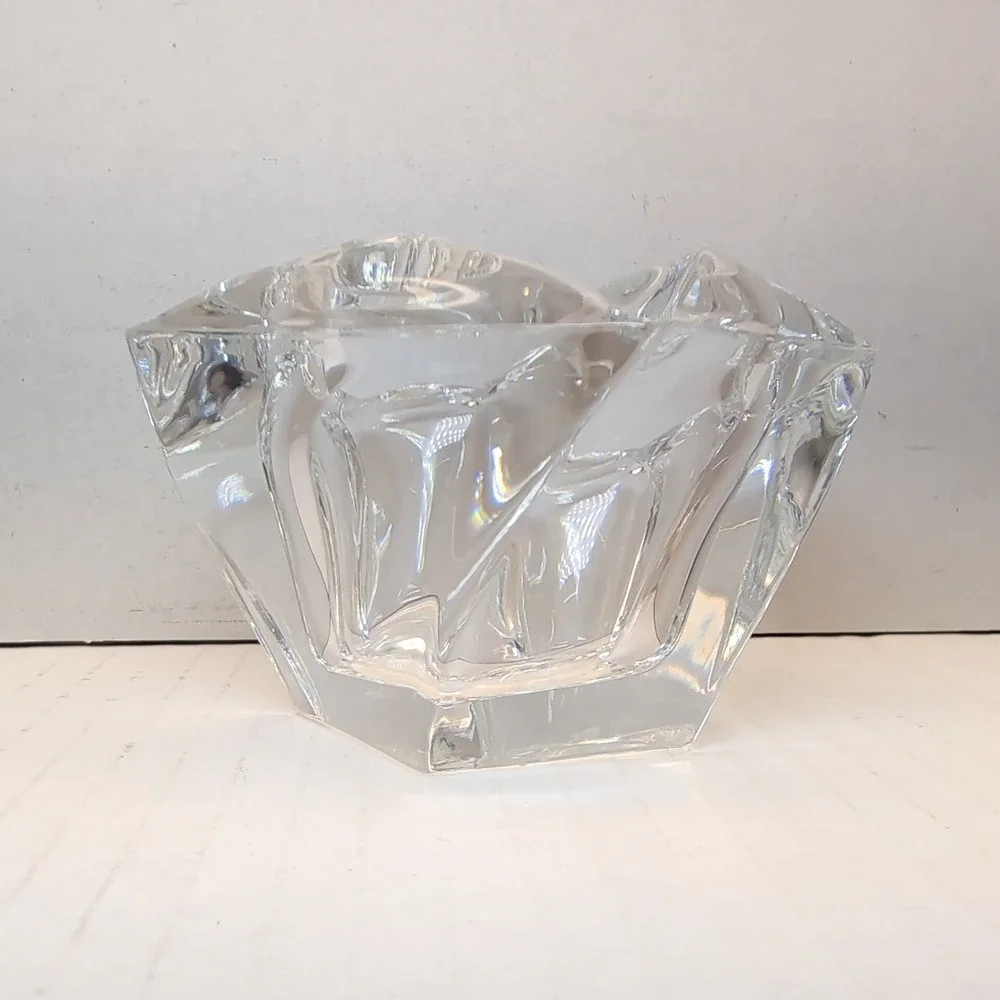 PartyLite Windswept Votive Holder P0103 24% Full Lead Crystal American Made Box - Picture 6 of 12